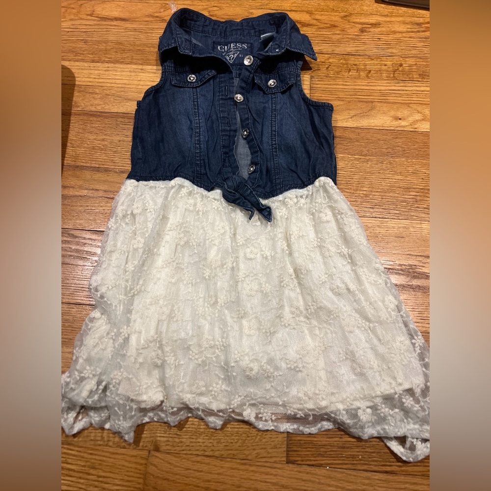 Guess kids lace Jean dress - 7-8